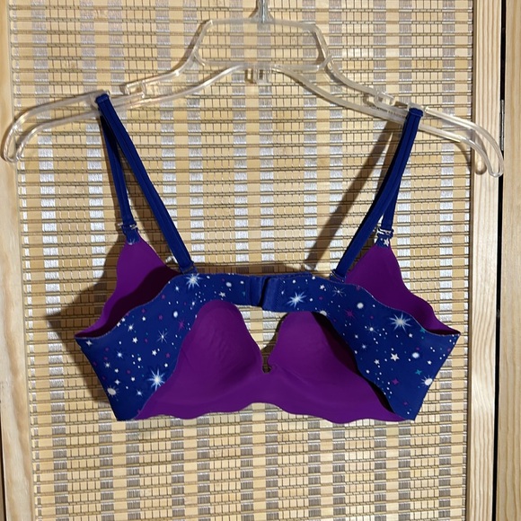 Victoria's Secret Secret Embrace Push Up Bra Blue Night Sky Sparkles 32C - Picture 8 of 14